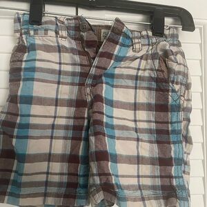 The Children's Place Plaid Shorts - Blue, Brown, and White